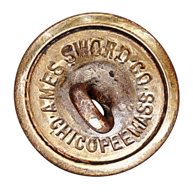 AI Enhanced - Header Background - AMES SWORD CO. / CHICOPEE MASS - Cuff - Back